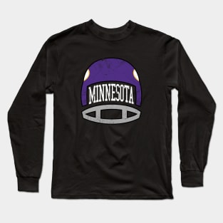 Minnesota Retro Helmet - Purple Long Sleeve T-Shirt